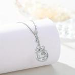 Gitaar ashanger, Sieraden, Tassen en Uiterlijk, Overige voorstellingen, Nieuw, Ophalen of Verzenden, Zilver