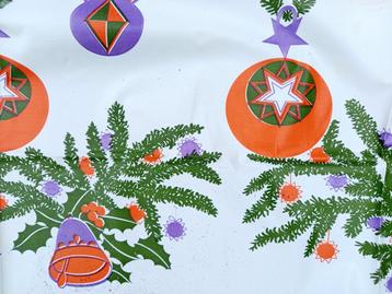 vintage retro jaren 70 Kerstkleed/tafelkleed kerst/zeil beschikbaar voor biedingen