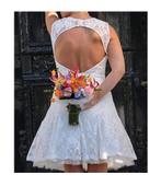 Kanten Bruidsjurk - Witte Markies - Maat 38, Ophalen of Verzenden, Zo goed als nieuw, Wit, Trouwjurk