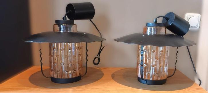 Setje [2] retro hanglampjes jaren '60, Verzamelen, Retro, Huis en Inrichting, Ophalen of Verzenden