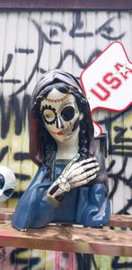 Maria beeld Gezicht in Day of the Dead Gothic Skull religie, Ophalen of Verzenden, Zo goed als nieuw, Overige typen