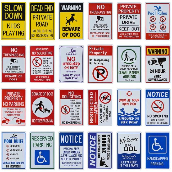 Waarschuwing Metalen Plaat Bord Warning Oppassen, Huis en Inrichting, Woonaccessoires | Wanddecoraties, Nieuw, Verzenden