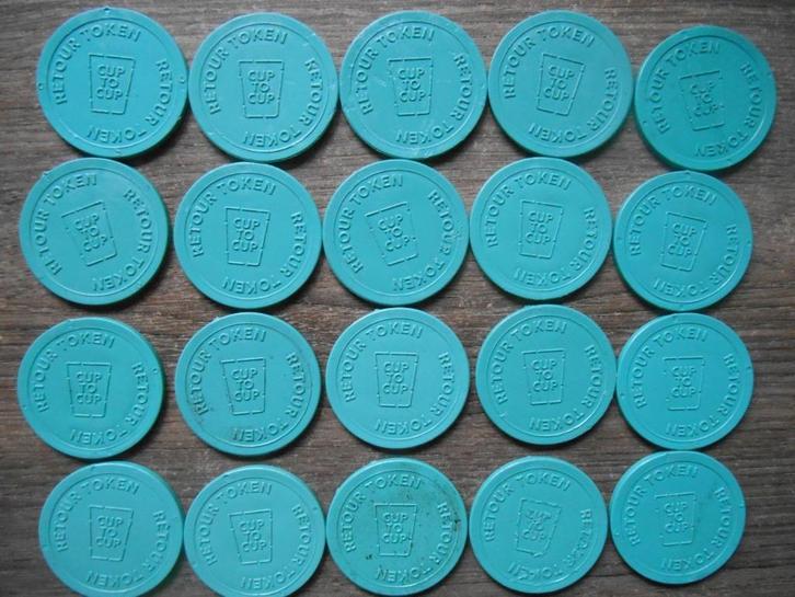 Retour tokens cuptocup 0,50 euro per stuk, Postzegels en Munten, Penningen en Medailles, Overige materialen, Nederland, Ophalen of Verzenden