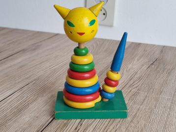 Mooi Zeldzaam Vintage Houten Katten Poezen Speelgoed beschikbaar voor biedingen