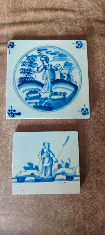 Herders tegels slakkentegel aardewerk Delfts blauw  beschikbaar voor biedingen