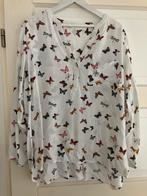 Blouse met vlinders - Maat L, Ophalen of Verzenden, Zo goed als nieuw, Maat 42/44 (L), Wit