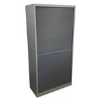 Kinnarps Rolluik Kast Zilvergrijs Donkergrijs H197xB100xD45, Huis en Inrichting, Kasten | Roldeurkasten en Archiefkasten, Gebruikt