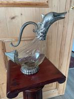 Eend caraffe verzilverd en glas, wijnkaraf, Antiek en Kunst, Ophalen of Verzenden