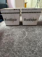 Rustieke Houten Bloempotten Set - Woondecoratie, Antiek en Kunst, Ophalen