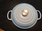 Le Creuset Signature Campagnard Braadpan, 30cm coastal blue, Ophalen of Verzenden, Zo goed als nieuw, Gietijzer, Koekenpan of Braadpan