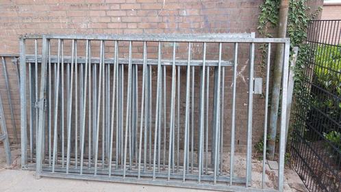 Poort heras hekwerk dubbele poort spijlenhek, Tuin en Terras, Tuinhekken en Hekwerk, Gebruikt, IJzer, Ophalen