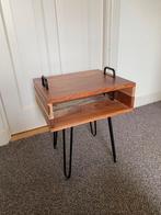 Industrieel nachtkastje acaciahout - leenbakker - 34x40x50, Ophalen, Minder dan 45 cm, Zo goed als nieuw, Minder dan 55 cm