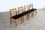 brutalist eetkamerstoelen | vintage stoelen | jaren 60 | (5), Gebruikt, Bruin, ., Hout