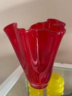 Murano rode glazen vaas antiek glas, Ophalen of Verzenden