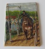 Uit inboedel:Zeeuws schilderijtje ringrijden(steken) ca 1950, Verzenden