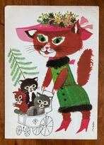 Cor van Velsen - fantasie moederpoes met kittens, Verzamelen, Ansichtkaarten | Themakaarten, Ophalen of Verzenden, Gelopen