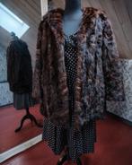 Vintage Bontjasje, nertspoten, bruin, makkelijk draagbaar, Verzenden, Gedragen, Maat 42/44 (L), Bruin