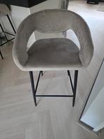 DIT WEEKEND VOOR €200 Kick Velvet Barkrukken (2) - Champagne, Ophalen, Met voetsteun, Zo goed als nieuw, 90 cm of meer
