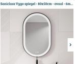 Adema Vygo Spiegel 80x50cm LED Verwarming - NIEUW!, Huis en Inrichting, Nieuw, Ophalen of Verzenden, Minder dan 100 cm, Ovaal