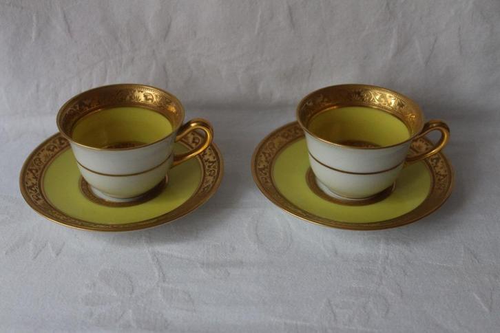 Antieke Raynaud Limoges set espresso kopjes en schotels, Antiek en Kunst, Antiek | Porselein, Ophalen of Verzenden