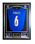 Marco Verratti Italië 2020-21Gesigneerd Ingelijst Shirt, Verzenden, Nieuw, Buitenlandse clubs, Shirt