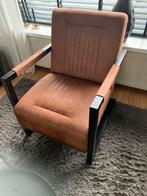 Industriële Fauteuils Cognac kleur, Huis en Inrichting, Fauteuils, Ophalen, Minder dan 75 cm, Zo goed als nieuw, Metaal