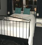Bed 160x200 - Zonder Matras, Ophalen, Gebruikt, Zwart, Tweepersoons