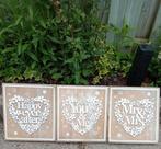 3 Wand decoratie hout, Ophalen, Gebruikt