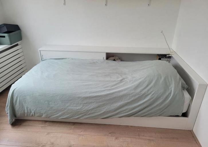 Woood hoekbed Connect 90x200, Huis en Inrichting, Slaapkamer | Bedden, Zo goed als nieuw, Eenpersoons, 90 cm, Hout, Wit, Ophalen