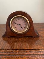 Antiek Engels klokje Massief mahoniehouten kast Kopere rand, Ophalen of Verzenden