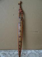 Curiosa Afrikaanse houten brievenopener giraffe 28cm 1980, Ophalen of Verzenden