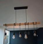 Houten hanglamp met 6 fittingen, Huis en Inrichting, Lampen | Hanglampen, Ophalen of Verzenden
