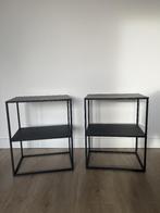 Bijzettafeltje, Minder dan 55 cm, Metaal of Aluminium, Zo goed als nieuw, Rechthoekig