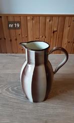 EMAILLE CRÈME BRUINE WATERKAN., Antiek en Kunst, Antiek | Emaille, Ophalen of Verzenden