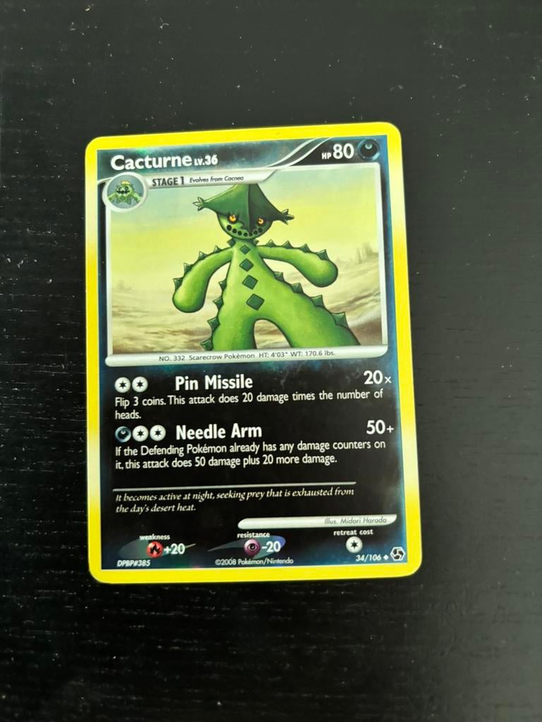 Pokémon Kaarten Cacturne Reverse Holo 34/106 Great Encounter, Ophalen of Verzenden, Zo goed als nieuw, Meerdere kaarten