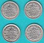 Nederland 10 cent 1936, 1937, 1938 + 1939 Wilhelmina zilver, Postzegels en Munten, Munten | Nederland, Setje, Zilver, Ophalen of Verzenden