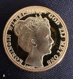 Officiële herslag vergulde 10 gulden munt, Ophalen of Verzenden, Nederland, Munten