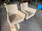 2 leren stoeltjes fauteuils, Huis en Inrichting, Fauteuils, Ophalen, Minder dan 75 cm, Leer, Zo goed als nieuw