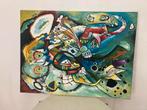 Kandinsky Kopie Schilderij 60x80cm Olieverf op Linnen Vietna, Antiek en Kunst, Kunst | Schilderijen | Abstract, Ophalen of Verzenden