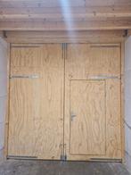 Houten Garagedeur met Loopdeur, Doe-het-zelf en Verbouw, Deuren en Horren, Ophalen, Gebruikt, Garagedeur, Metaal