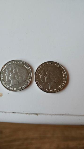 2 Rijksdaalders Dubbele Koppen 1980 beschikbaar voor biedingen