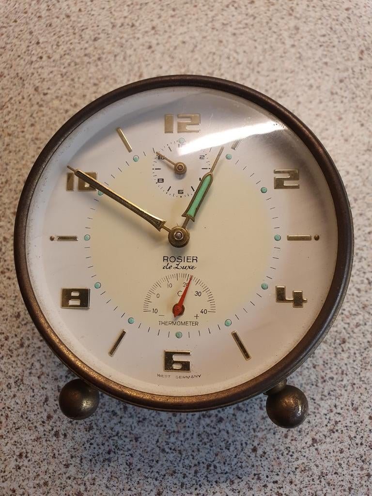 ROSIER WEKKER DE LUXE met thermometer kleur blauw/groen, Ophalen