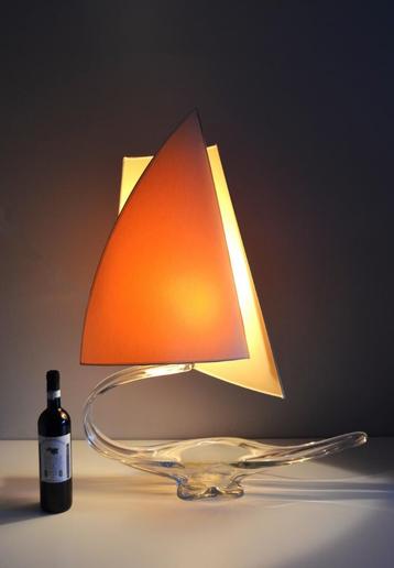 Vintage XL Murano lamp - Kristalglas zeilschip - 90cm hoog ! beschikbaar voor biedingen