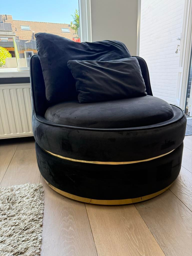 Elegante Richmond Interiors draaifauteuil, Huis en Inrichting, Fauteuils, Ophalen, Zo goed als nieuw, Stof, 75 tot 100 cm