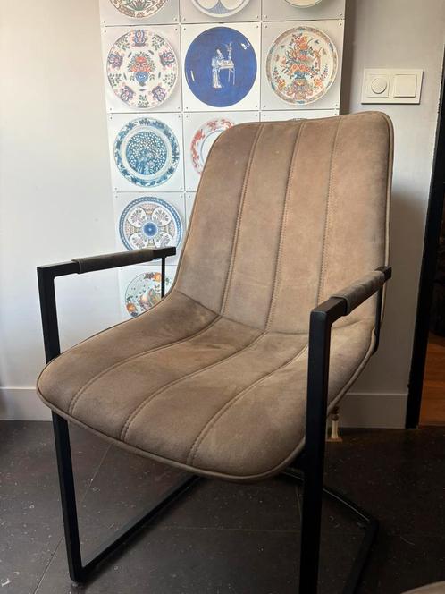 6 eetkamerstoelen industrieel olijfgroen, Huis en Inrichting, Fauteuils, Zo goed als nieuw, Stof, Ophalen