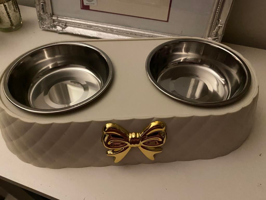 Voer/drinkbakje en halsband/tuigje en riem, Ophalen of Verzenden, Nieuw