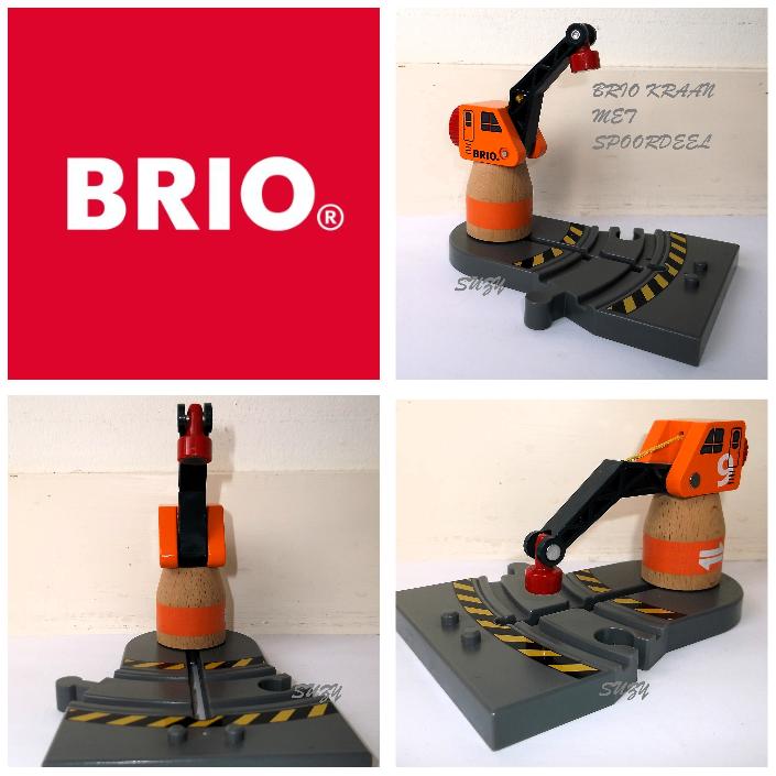 Brio Houten Kraan met Spoordeel voor Treinbaan, Ophalen of Verzenden, Gebruikt