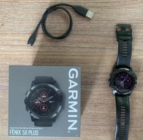 Garmin fenix 5X Plus Sapphire, Sieraden, Tassen en Uiterlijk, Sporthorloges, Zo goed als nieuw, Android, Zwart, Afstand, Calorieverbanding