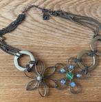 Vintage statement boho ketting goudkleurig, Sieraden, Tassen en Uiterlijk, Kettingen, Ophalen of Verzenden, Gebruikt, Goud, Overige materialen