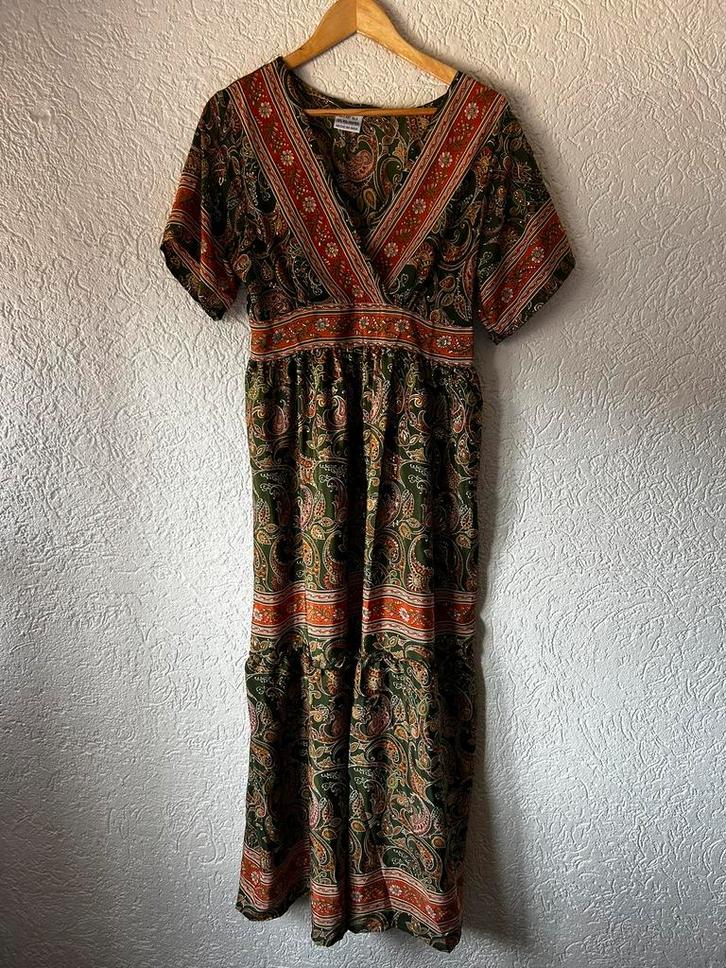 Zomerjurk, Kleding | Dames, Jurken, Zo goed als nieuw, Maat 38/40 (M), Groen, Onder de knie, Ophalen of Verzenden